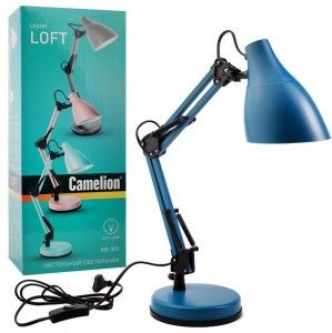 Светильник наст Camelion LOFT KD-331 C14 40W E27 металл синий