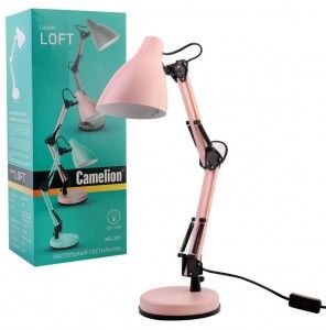 Светильник наст Camelion LOFT KD-331 C14 40W E27 металл розовый