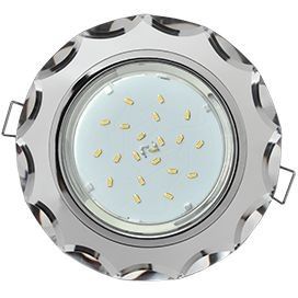 Светильник Ecola GX53 H4 5313 Стекло Круг с вогнут гранями хром-хром (зеркальный)