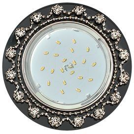 Светильник Ecola GX53 H4 5360 Круг проз. стразы черный/хром