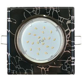 Светильник Ecola GX53 H4 5311 Квадрат черный хром-хром на черном