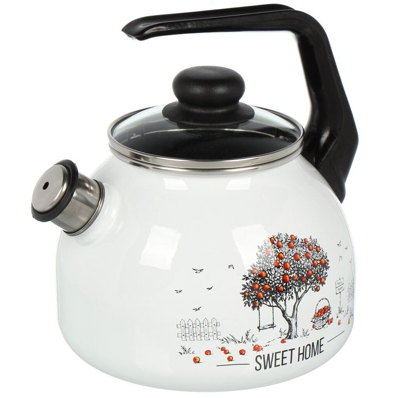 Чайник 3,0л со свистком Appetite Apple Tree белый  