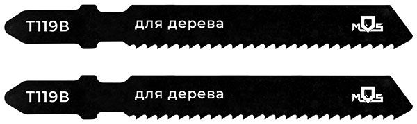 Полотна для эл. лобзика, Т119В, по дереву, HCS, 75 мм,  2 шт.	 MOS