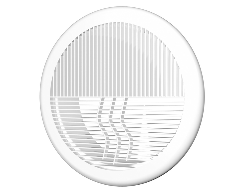 Решетка круглая с фланцем d=125 серая