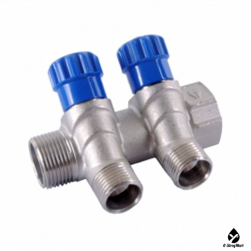 Коллектор AQUALINK  с вентилями 3/4*3/4*1/2*2крана
