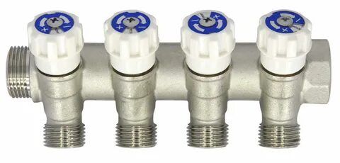 Коллектор AQUALINK  с вентилями 3/4*3/4*1/2*4крана