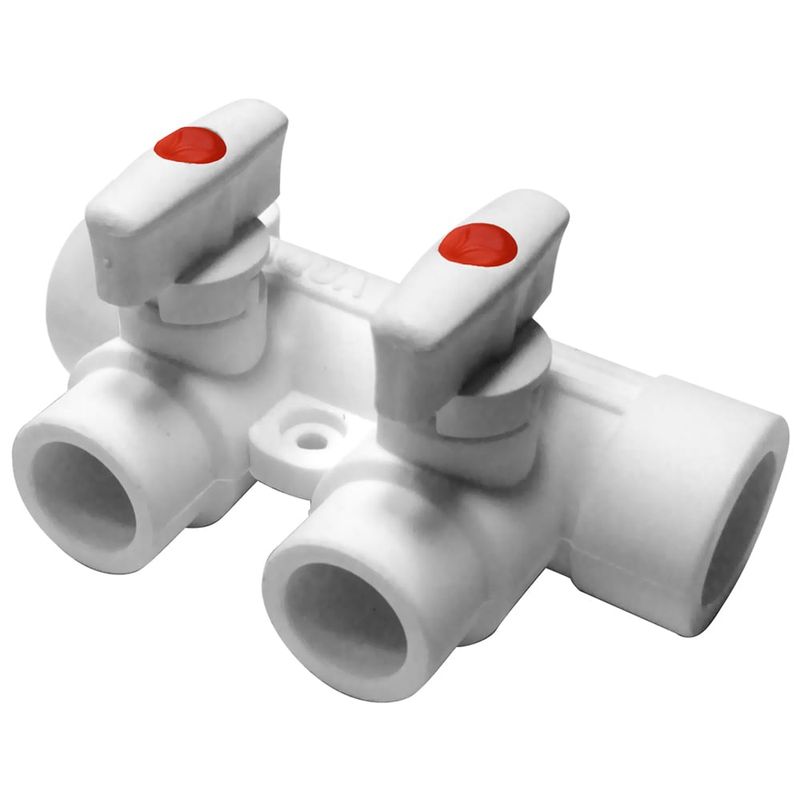 Коллектор PRO AQUA PP белый 25*20 с 2 кранами