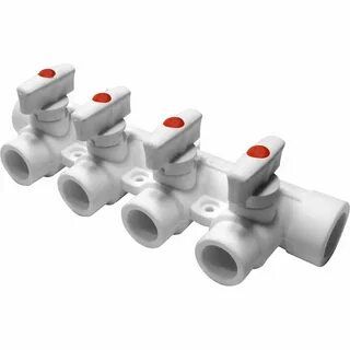 Коллектор PRO AQUA PP белый 25*20 с 4 кранами