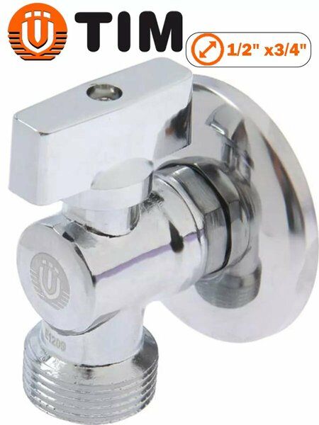 Кран угловой с отраж. 1/2 х 3/4 BL5809 TIM