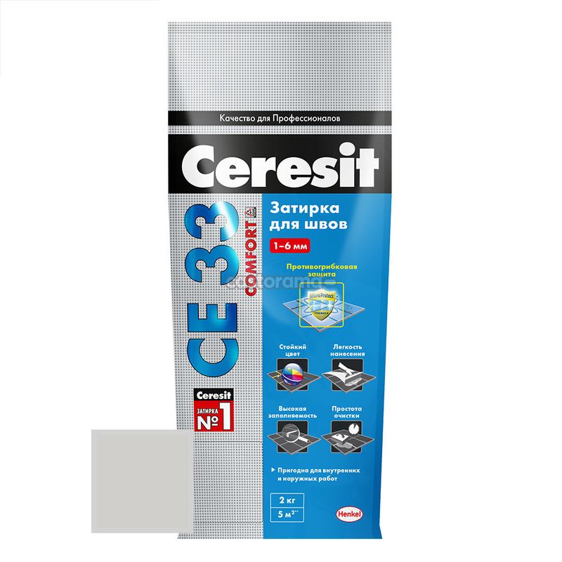 Затирка Ceresit 33 (04) Серебристо-Серая 2кг 1-6 мм