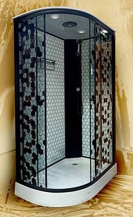 Душ. кабина ДАНА-65L 120*80*215 низ.под. соты черные ЛЕВАЯ НЕТ СТЕКОЛ 2/3