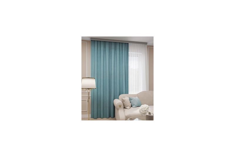 Портьера Канвас 150*260 бирюзовый СНЯТ