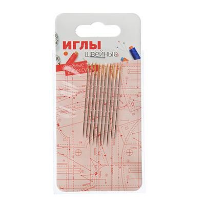 Иголки Набор для шитья 10шт с золотым ушком, сталь