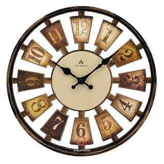 Часы настен. "Atlantis" беж/коричн 30см 