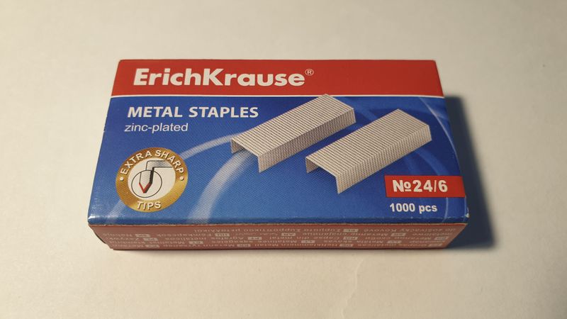 Скобы №24/6 ATTACHE/STAPLES никель