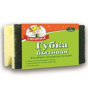 Губка бытовая "Умничка" 1шт большая MPU0526