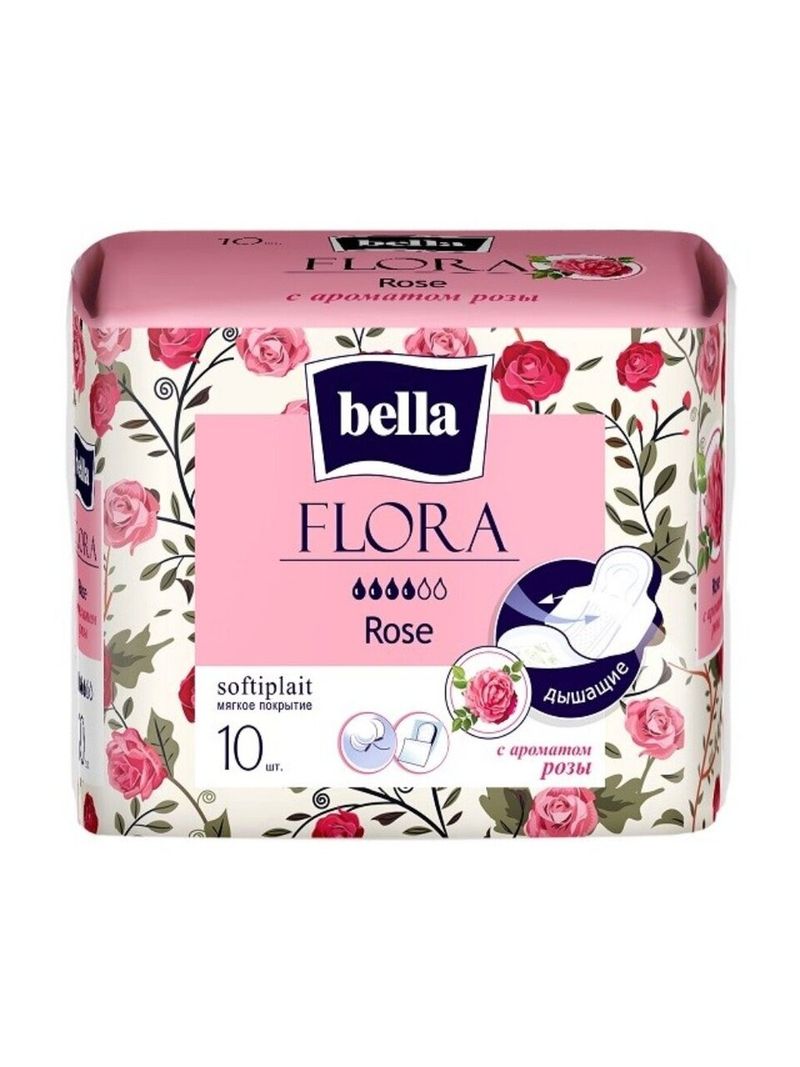 Прокладки женские Bella, Flora, ежедневные, 10 шт, роза, BE-012-RW10-096