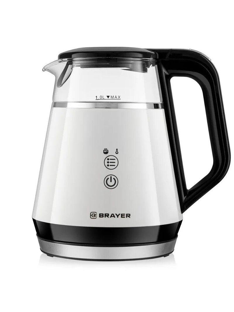 Эл. Чайник BRAYER BR1084 1,0л 1100Вт бело-черн