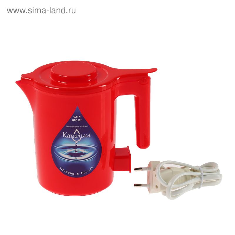 Эл. Чайник Капелька 0,5л  0,6кВт, красный