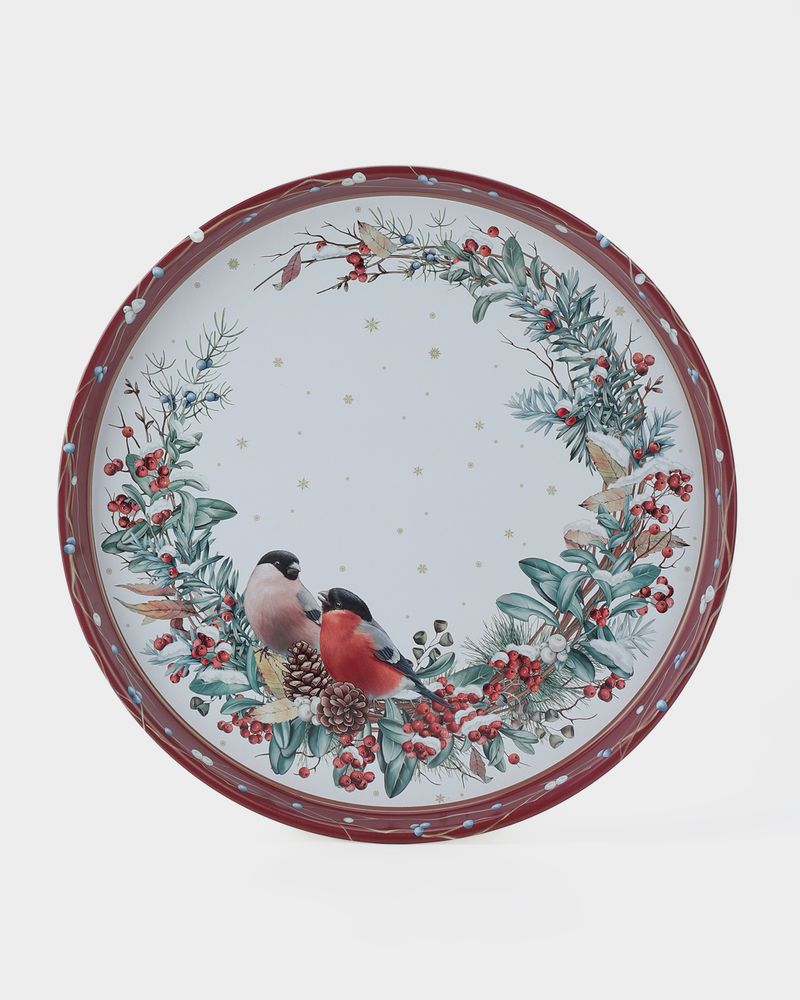 Поднос сервировочный Agness "Снегири" красн. 33*2,1см  898-237