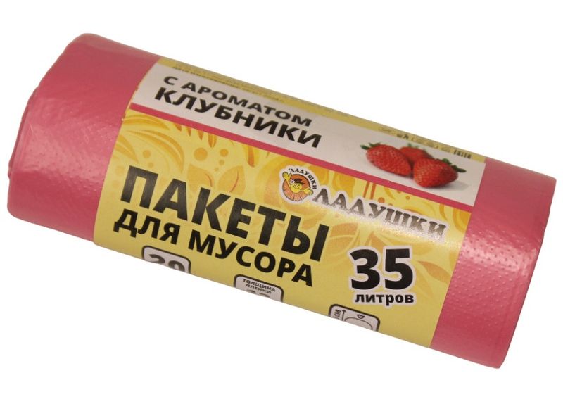 Пакеты д/мусора 35л 20шт Ладушки ассорти
