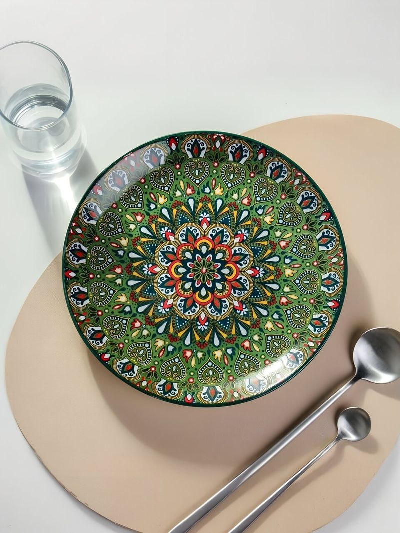 Блюдо керамика, 4.5х25 см, зеленое, Самарканд, Y4-9762