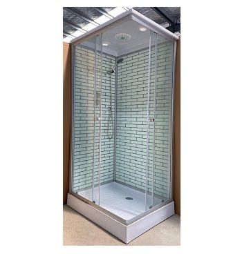 Душ. кабина ДАНА-38К 100*80*215 низ.под. белый кирпич