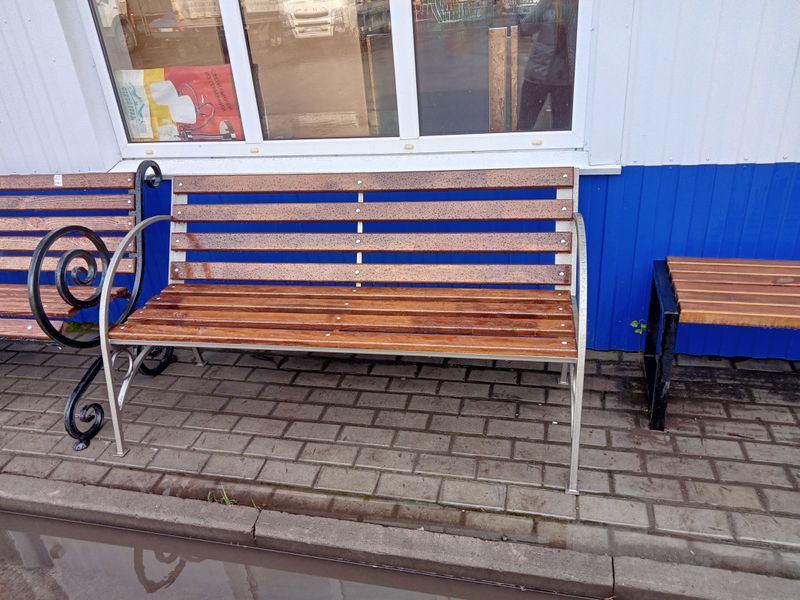 Скамейка Прямоугольник 1,5м со спинкой 