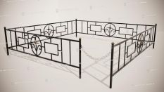 Ограда Прямоугольник-15с с кольц 3 к.прав.*2,5