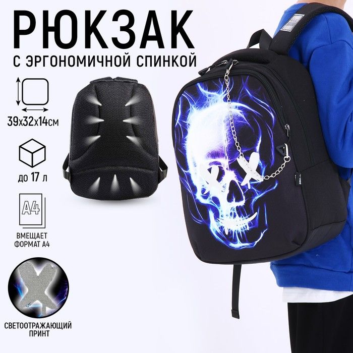Рюкзак школьный  "1 сентября: Skull" 39*32*14см