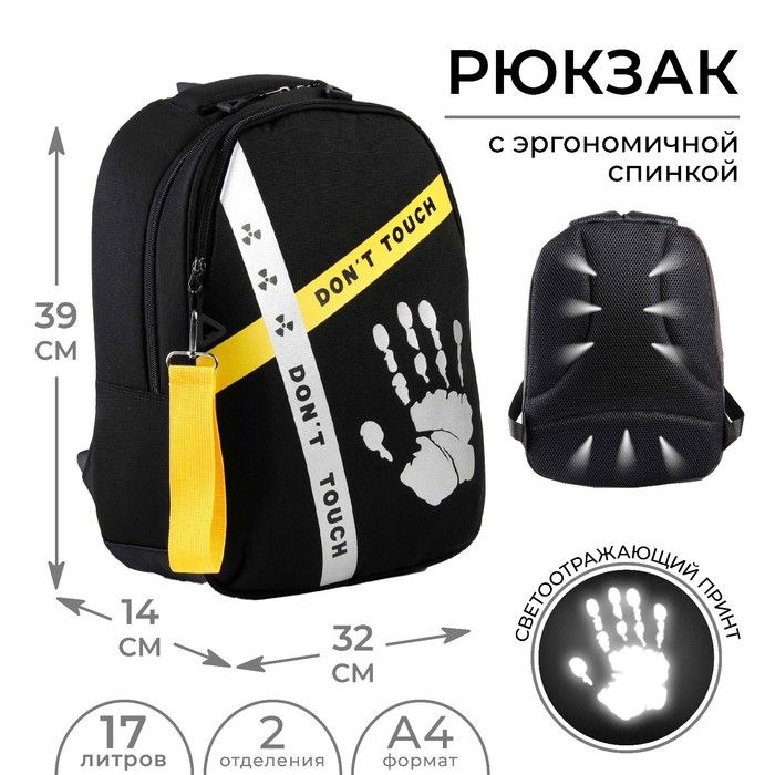 Рюкзак школьный, "1 сентября: Dont touch" 39*32*14см