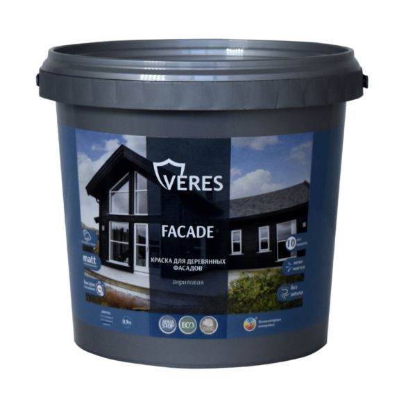 Краска Veres Facade д/дер фасад белая База А 2,7л 