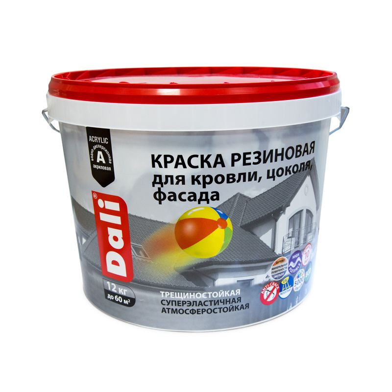 Краска DALI резиновая 12кг серая