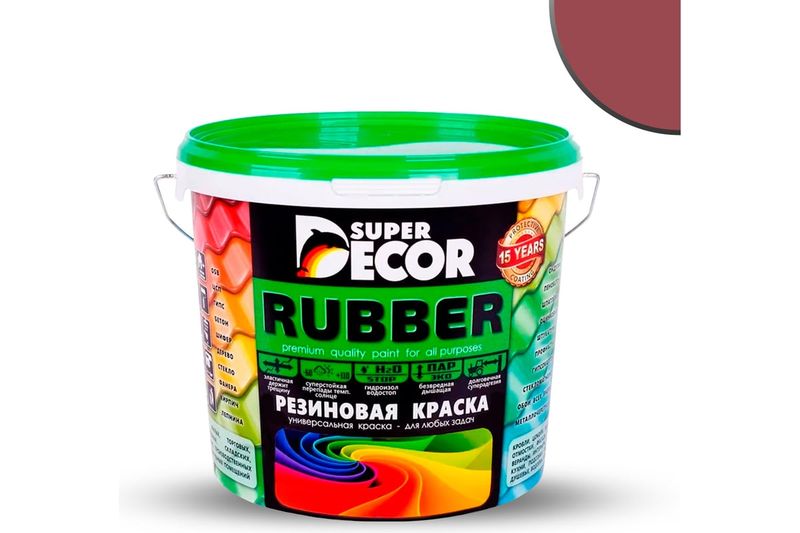 Краска Super Decor резиновая Дикая вишня №4 6кг 