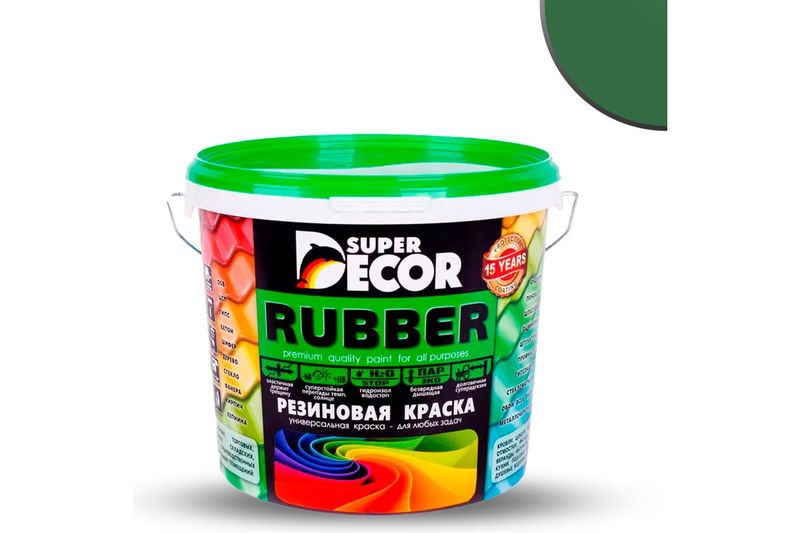 Краска Super Decor резиновая Ондулин зеленый№1 6кг