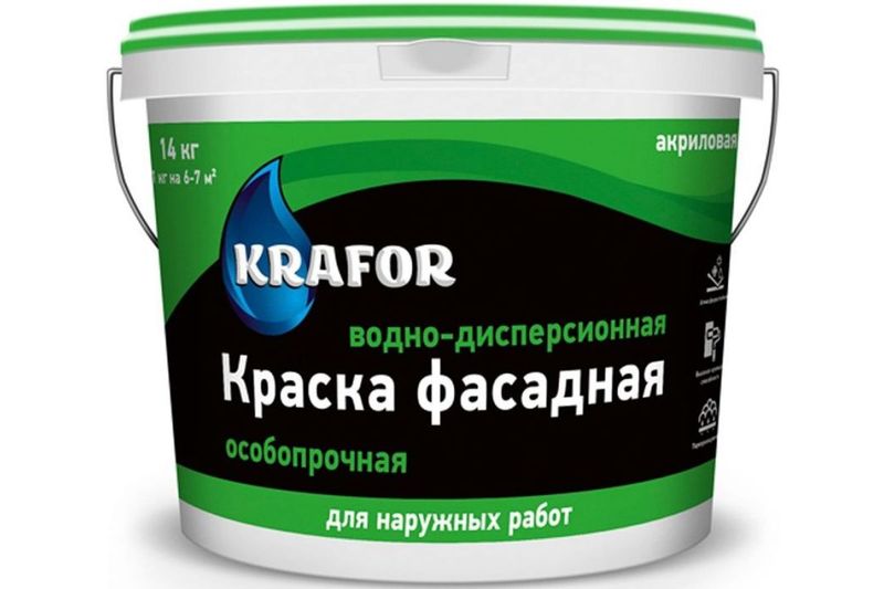 Краска в/д ФАСАДН 3кг  зеленаяОСОБОПРОЧ акрил