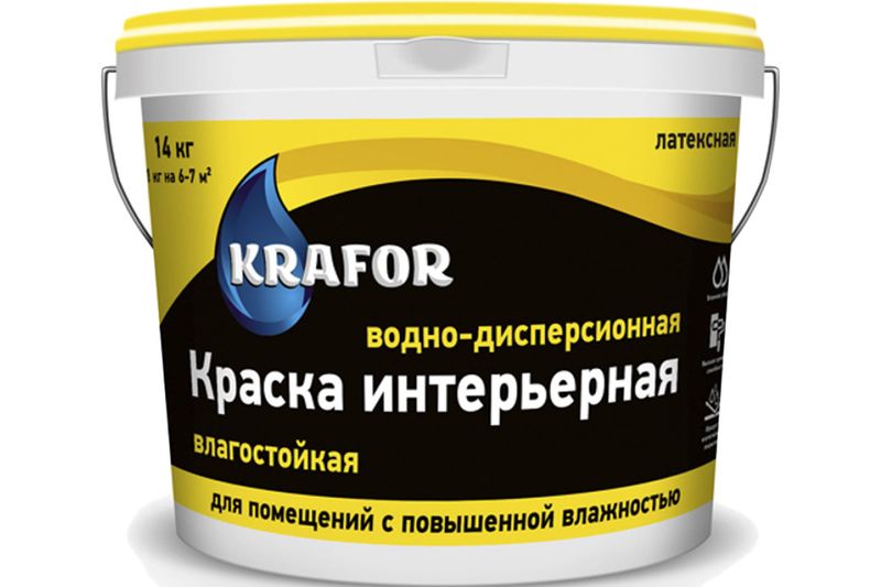 Краска В/Д Желтая 6,5кг влагостойИНТЕРЬЕРНАЯ латек