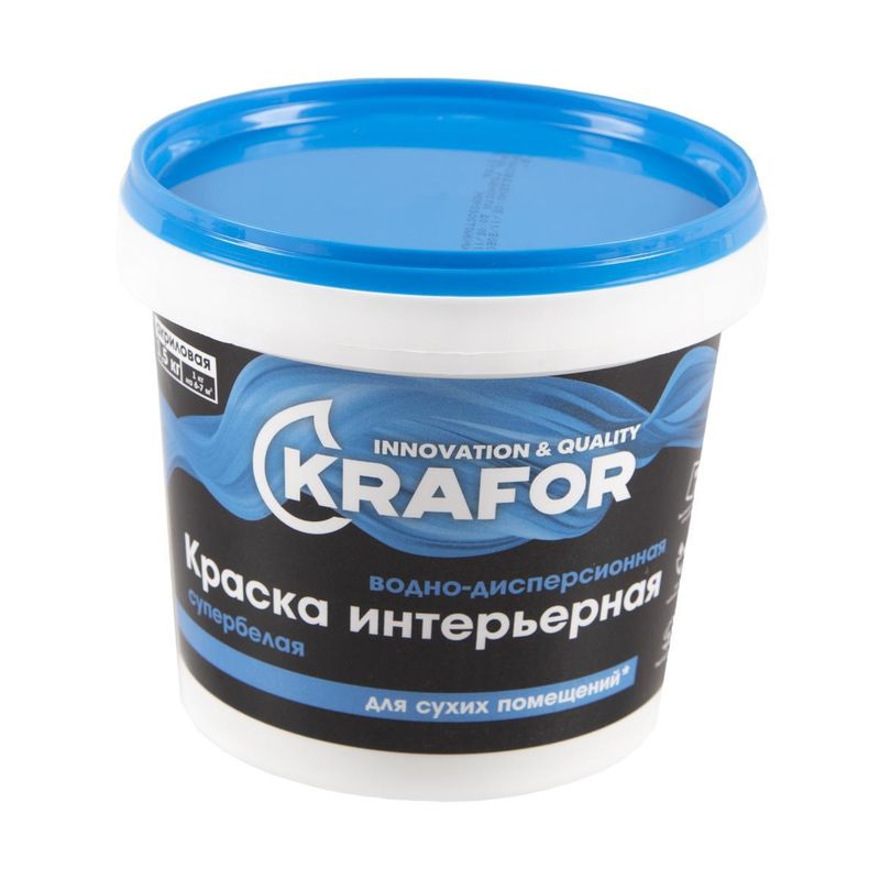 Краска В/Д Синяя 1,5 кг СУПЕР БЕЛАЯ ИНТЕРЬЕРНакрил