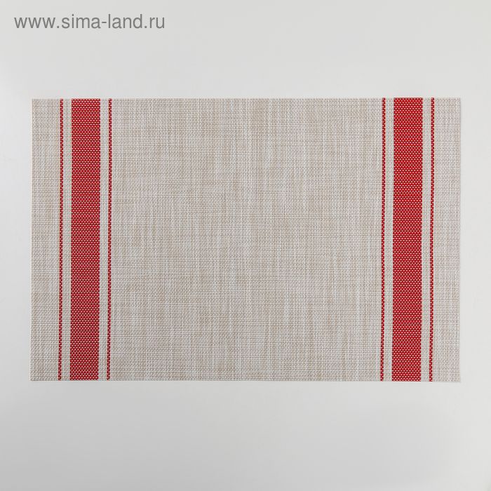 Салфетка кухонная 45*30 две полосы цвет красный 1407316