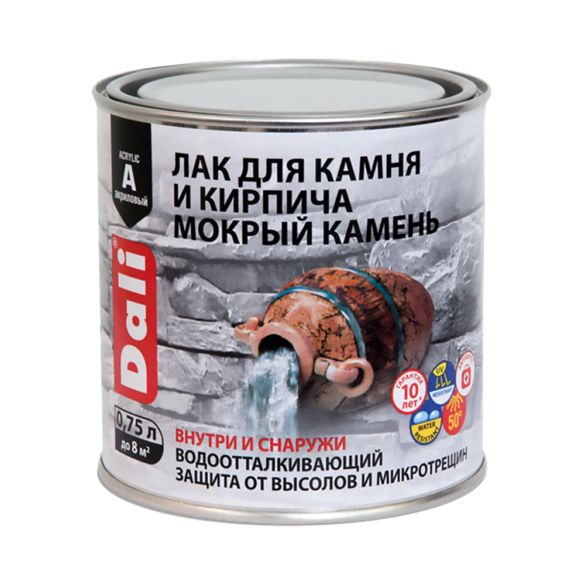 Лак DALI п/глянец 0,75л акрил д/камня и кирпича 