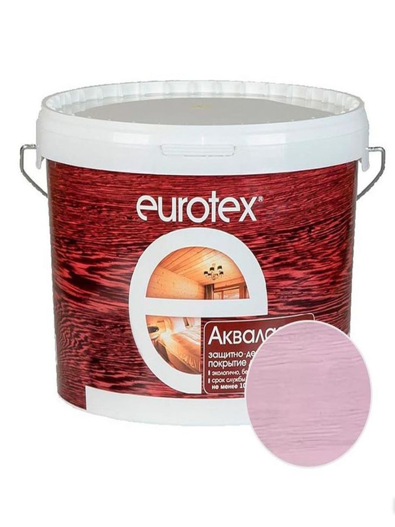 Лак аквалазурь 0,9кг "Розовый ландыш"  EUROTEX