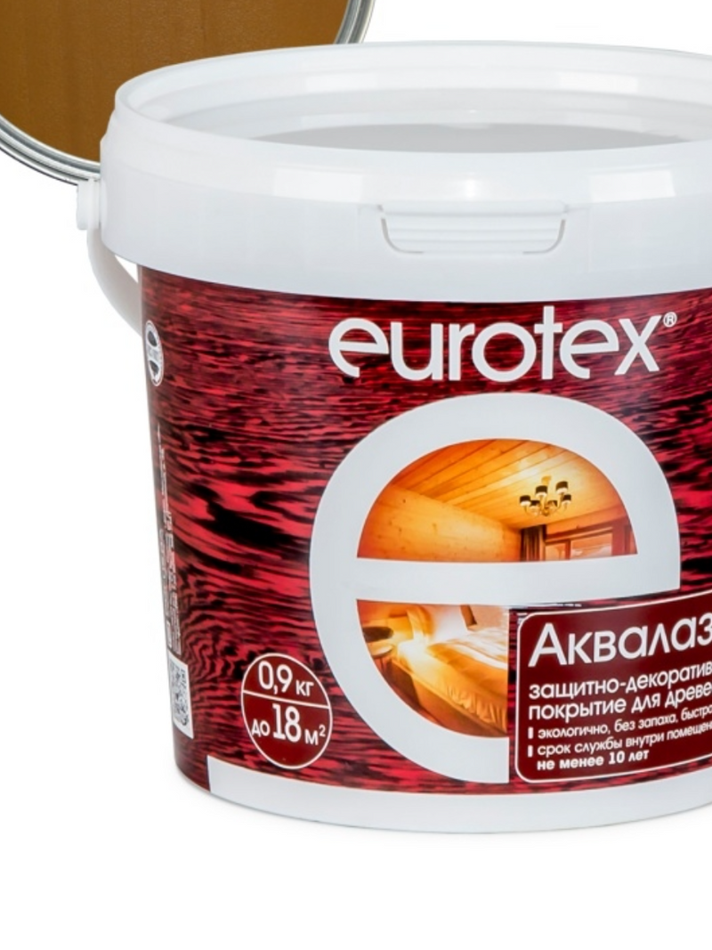 Лак аквалазурь 0,9кг "Дуб"  EUROTEX