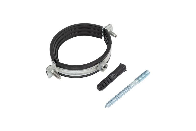 Хомут метал D 74-80 3" + шпилька и дюбель