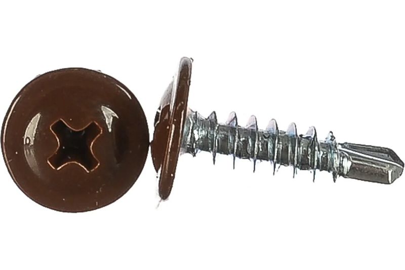 Саморезы 4,2*19 прессшайба СВЕРЛО RAL8017(шоколад)