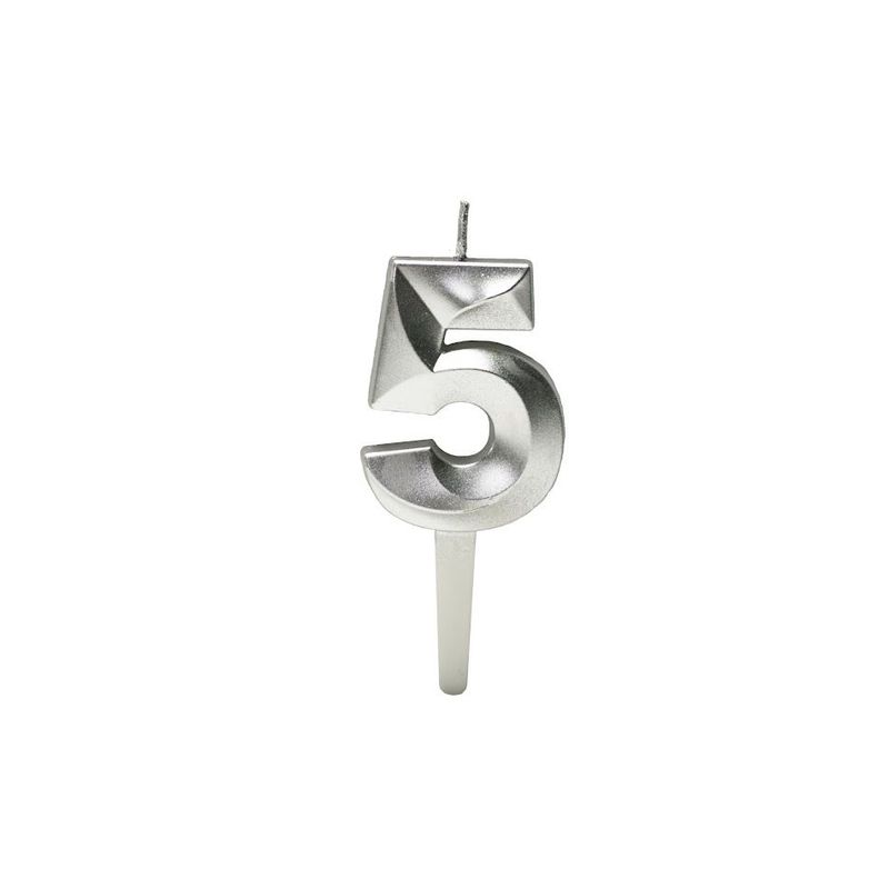 Свеча д/торта "Классика" цифра "5" 10,2см