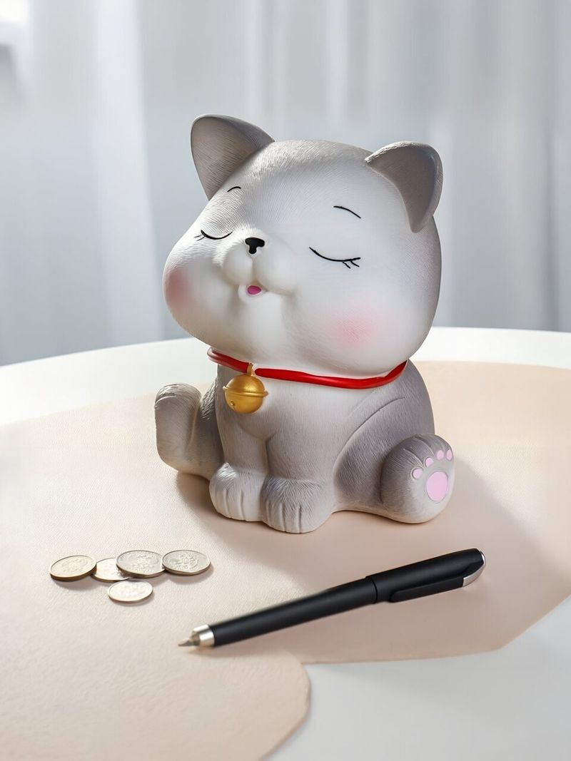 Копилка Котик, 15х15х18 см, пластик, A240035