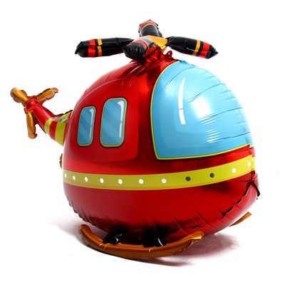 Шар фольгированный 32" "Большой вертолет" красный