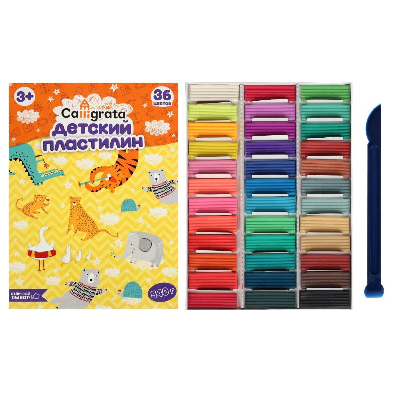 Пластилин Calligrata 36цветов. 540г
