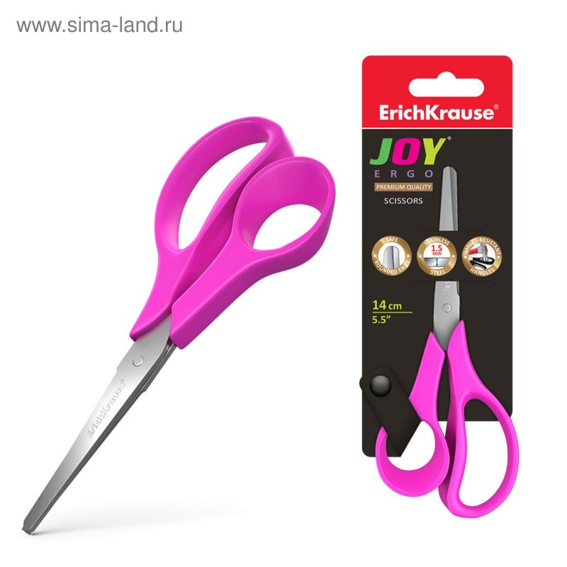 Ножницы детские 14 см Erichkrause Joy Ergo, МИКС