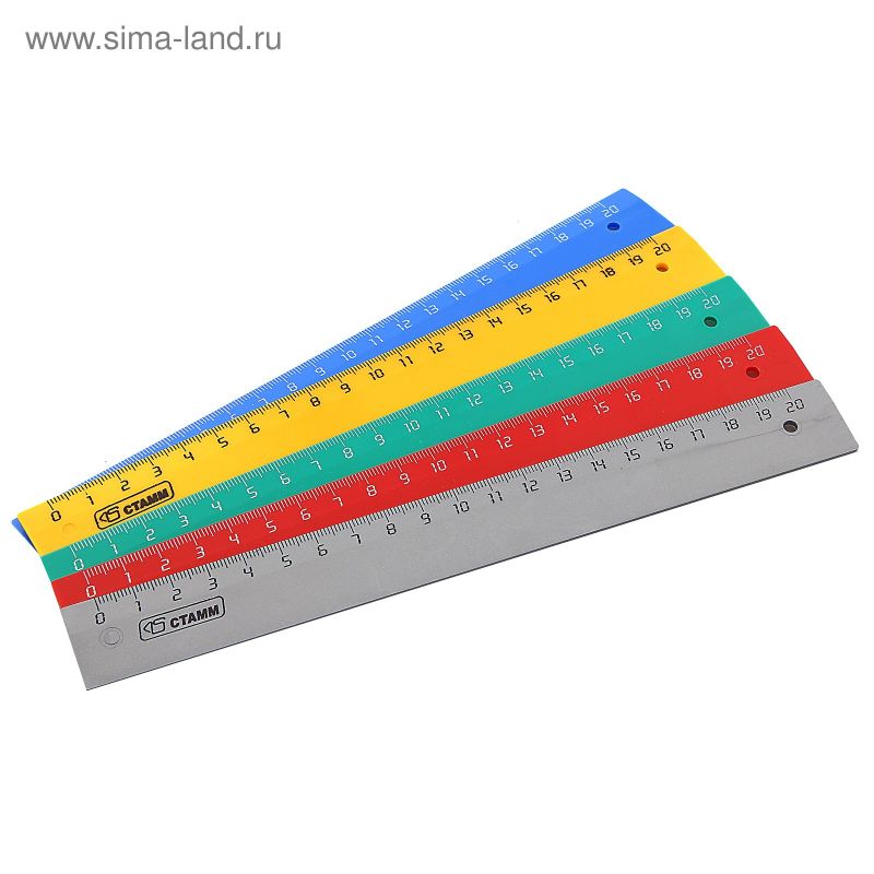 Линейка 20 см пластик. 